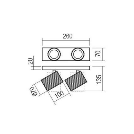 Redo 01-3402 - Spotlampe DELPHI 2xGU10/7W/230V guld