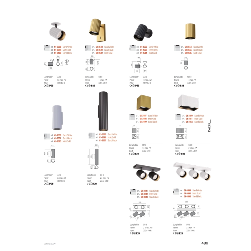 Redo 01-3406 - Spotlampe DELPHI 3xGU10/7W/230V sort