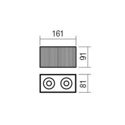 Redo 01-3412 - Spotlampe DELPHI 2xGU10/7W/230V 16,1x8,1 cm sort