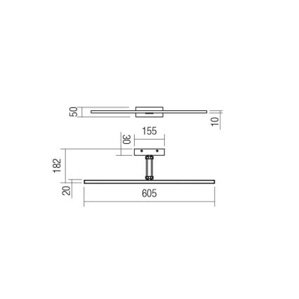 Redo 01-3462 - LED gallerilampe LINEAR LED/8W/230V 60,5 cm CRI 92 hvid