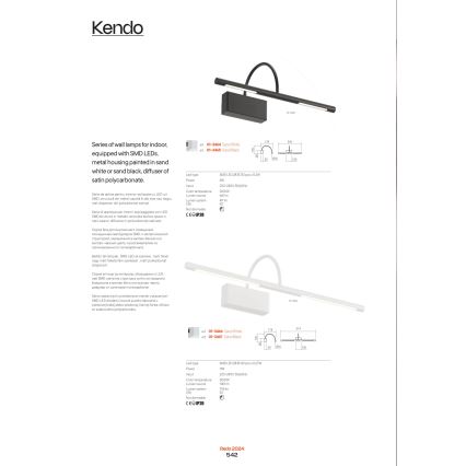 Redo 01-3465 - LED gallerilampe KENDO LED/6W/230V 34,4 cm CRI 92 sort