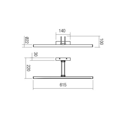 Redo 01-3470 - LED gallerilampe IKON LED/16,4W/230V 61,5 cm CRI 92 hvid