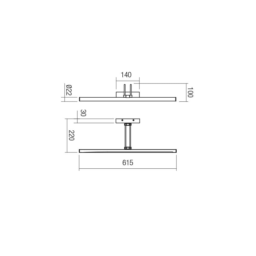 Redo 01-3473 - LED gallerilampe IKON LED/16,4W/230V 61,5 cm CRI 92 messing