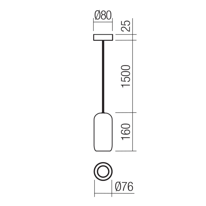 Redo 01-3474 - Pendel BOOM 1xGU10/10W/230V diameter 7,6 cm sort