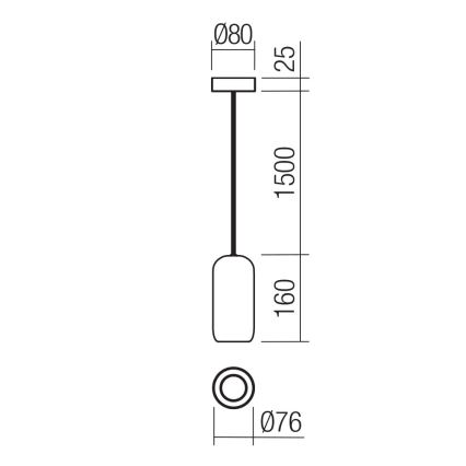 Redo 01-3476 - Pendel BOOM 1xGU10/10W/230V diameter 7,6 cm brun