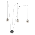 Redo 01-3485 - Dæmpbar LED-væglampe KHADI 3x LED/5,5 W/230 V CRI 90 Ø 12 cm sort/røgfarvet