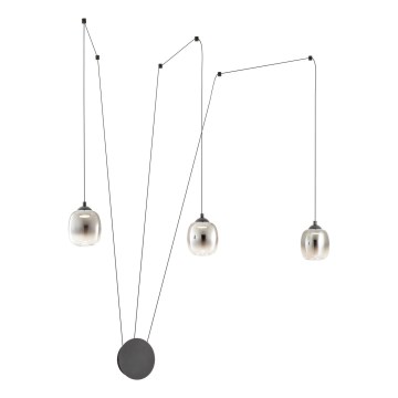 Redo 01-3485 - Dæmpbar LED-væglampe KHADI 3x LED/5,5 W/230 V CRI 90 Ø 12 cm sort/røgfarvet