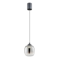 Redo 01-3486 - LED-pendel på kabel KHADI LED/6W/230V CRI 90 Ø 12 cm sort/røget
