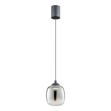 Redo 01-3486 - LED-pendel på kabel KHADI LED/6W/230V CRI 90 Ø 12 cm sort/røget