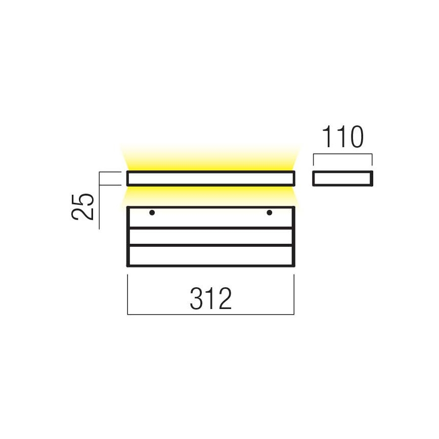 Redo 01-3552 - LED væglampe SEED LED/15W/230V hvid