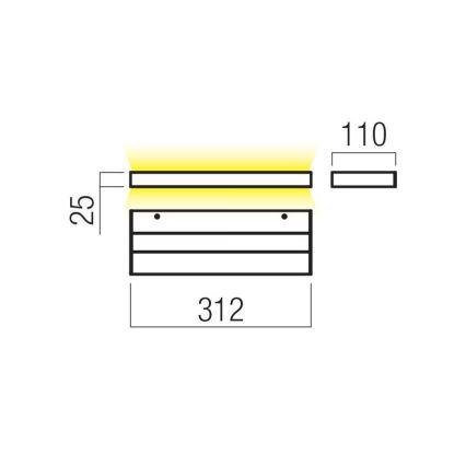 Redo 01-3553 - LED væglampe SEED LED/15W/230V sort