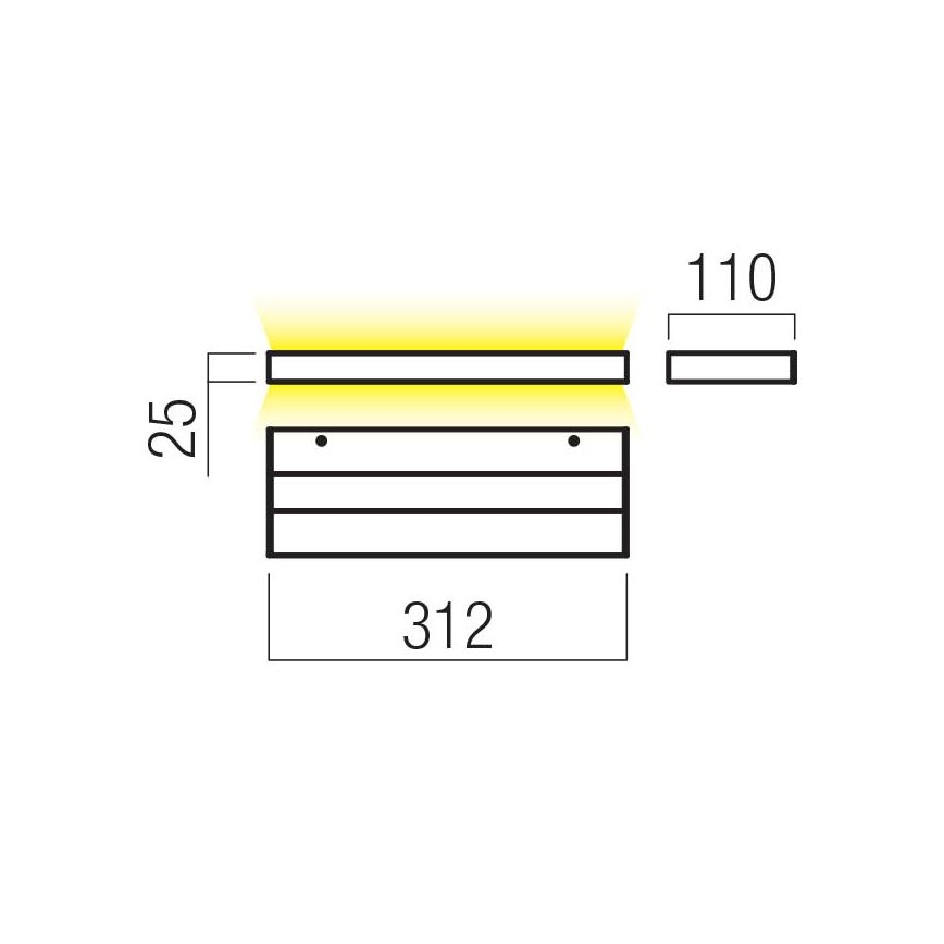 Redo 01-3553 - LED væglampe SEED LED/15W/230V sort