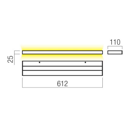 Redo 01-3555 - LED væglampe SEED LED/30W/230V sort