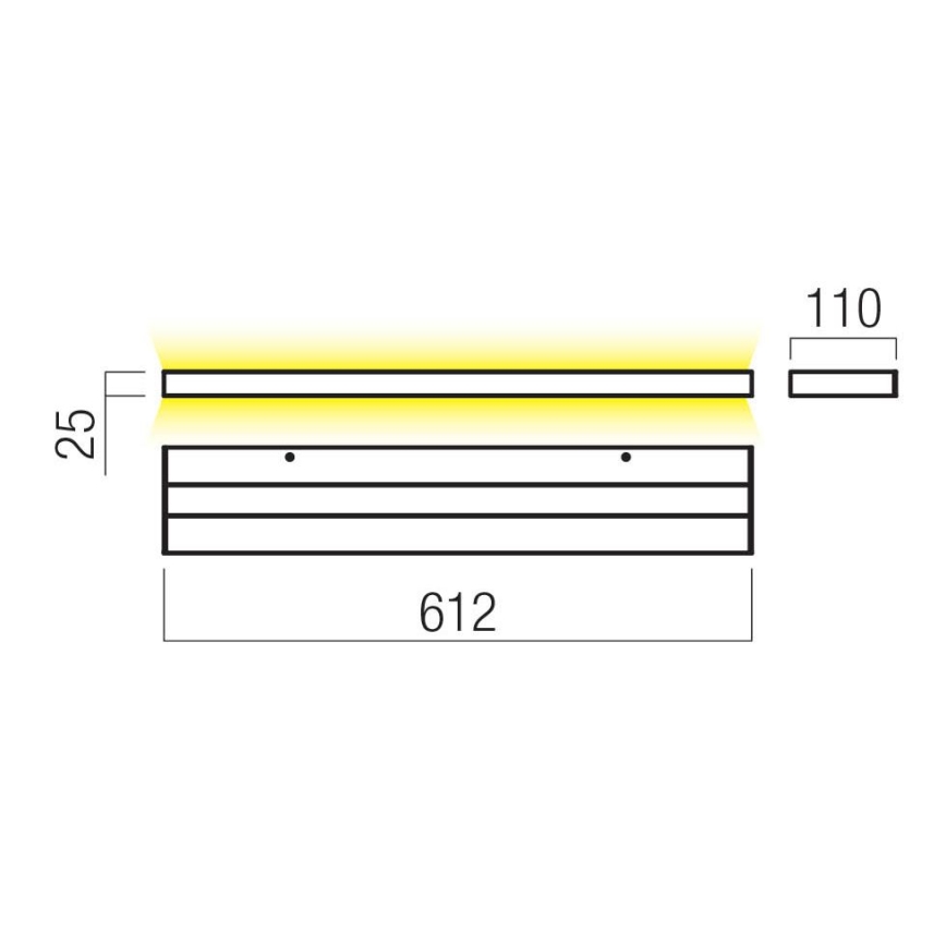 Redo 01-3555 - LED væglampe SEED LED/30W/230V sort