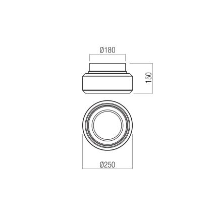 Redo 01-3588 - LED loftlampe SOLERA LED/18W/230V diameter 25 cm CRI 93 3000/4000K grå