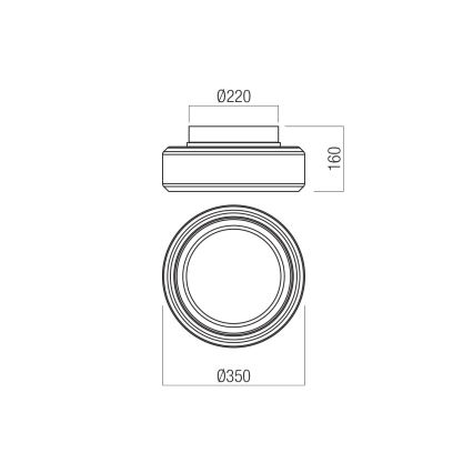 Redo 01-3589 - LED loftlampe SOLERA LED/24W/230V diameter 35 cm CRI 93 3000/4000K grå
