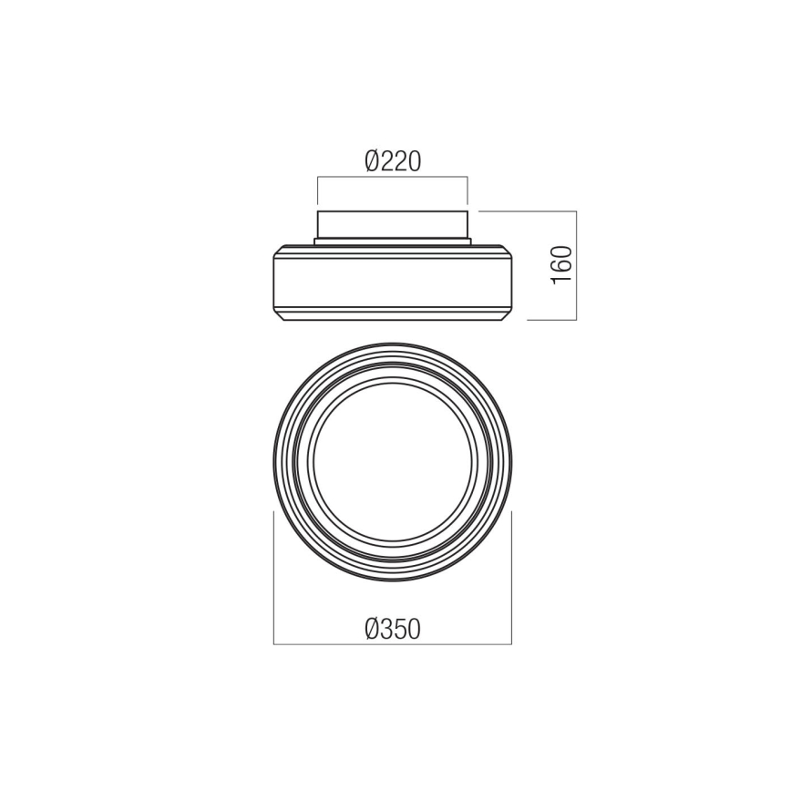 Redo 01-3589 - LED loftlampe SOLERA LED/24W/230V diameter 35 cm CRI 93 3000/4000K grå