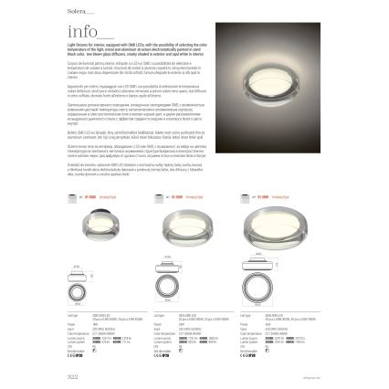 Redo 01-3590 - LED loftlampe SOLERA LED/36W/230V diameter 45 cm CRI 93 3000/4000K grå
