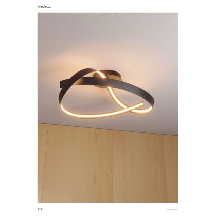 Redo 01-3614 - Dæmpbar LED-loftlampe IMPULS LED/34W/230V Ø 60 cm sort