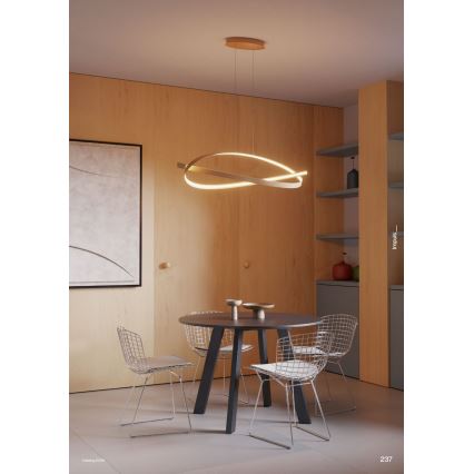Redo 01-3616 - Dæmpbar LED-pendel på wire IMPULS LED/38W/230V guld