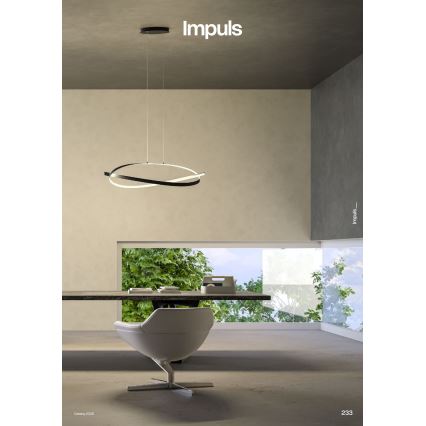 Redo 01-3617 - Dæmpbar LED-pendel på wire IMPULS LED/38W/230V sort