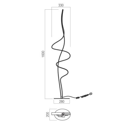 Redo 01-3626 - LED dæmpbar gulvlampe IMPULS LED/36W/230V sort