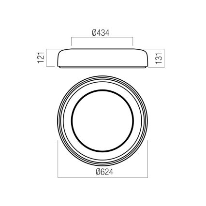 Redo 01-3723 - LED-loftlampe DIP-LED/40W/230V 2700/3000/4000/5000/6500K CRI 90 Ø 62,4 cm beige
