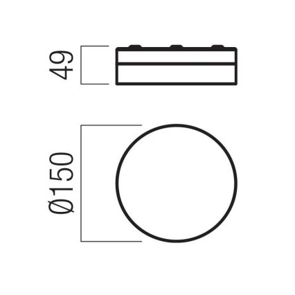 Redo 01-3729 - LED loftlampe til badeværelse FRISBI LED/8W/230V diameter 15 cm CRI 90 IP44 hvid