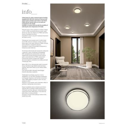 Redo 01-3733 - LED loftlampe til badeværelse FRISBI LED/8W/230V diameter 15 cm CRI 90 IP44 sort