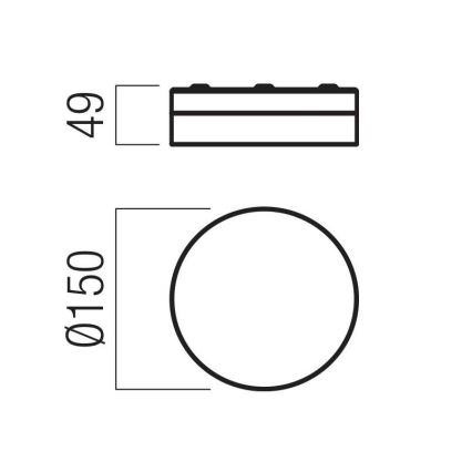 Redo 01-3733 - LED loftlampe til badeværelse FRISBI LED/8W/230V diameter 15 cm CRI 90 IP44 sort