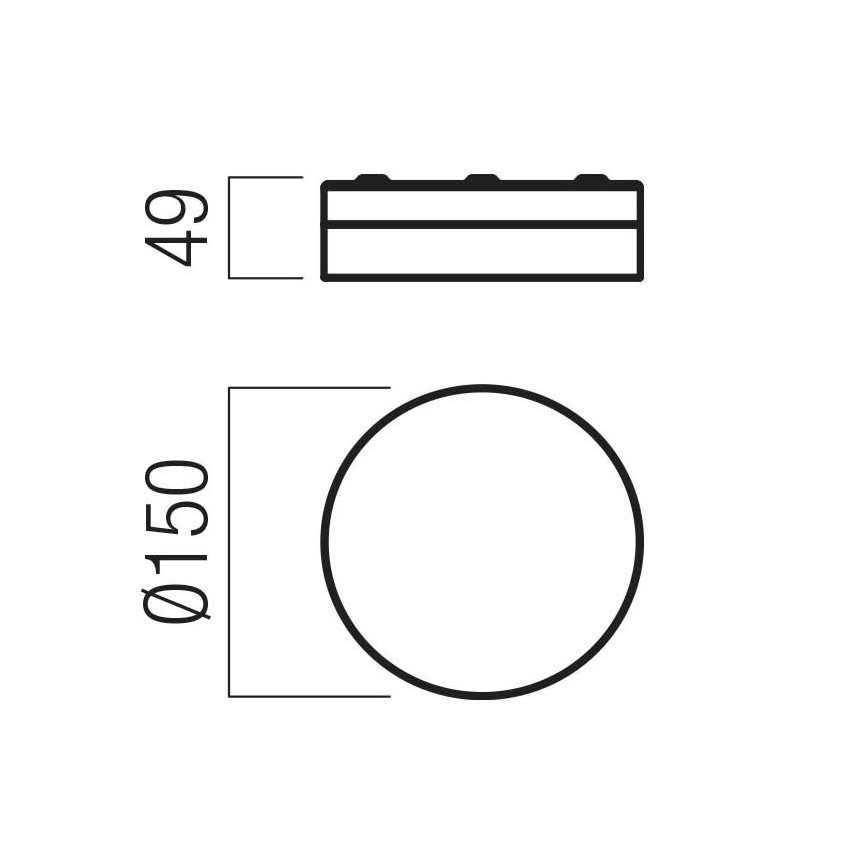Redo 01-3733 - LED loftlampe til badeværelse FRISBI LED/8W/230V diameter 15 cm CRI 90 IP44 sort