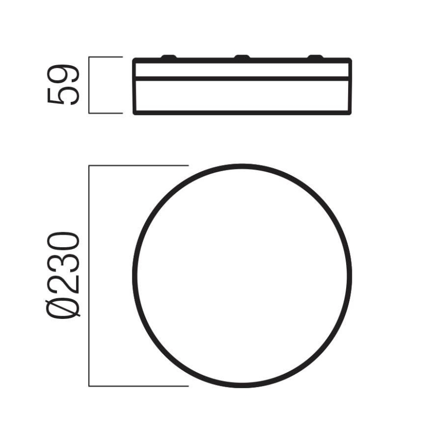 Redo 01-3735 - LED loftlampe til badeværelse FRISBI LED/12W/230V diameter 23 cm CRI 90 3000/4000K IP44 sort