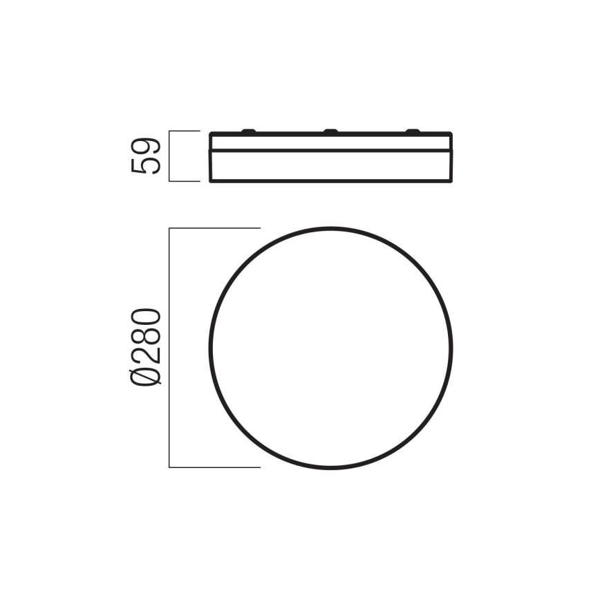 Redo 01-3736 - LED loftlampe til badeværelse FRISBI LED/18W/230V diameter 28 cm CRI 90 3000/4000K IP44 sort