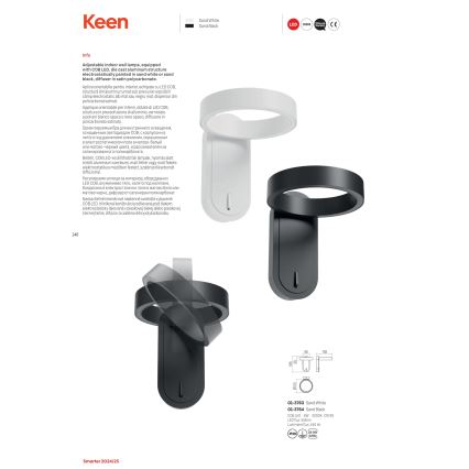 Redo 01-3764 - LED væglampe KEEN LED/6W/230V CRI 90 sort