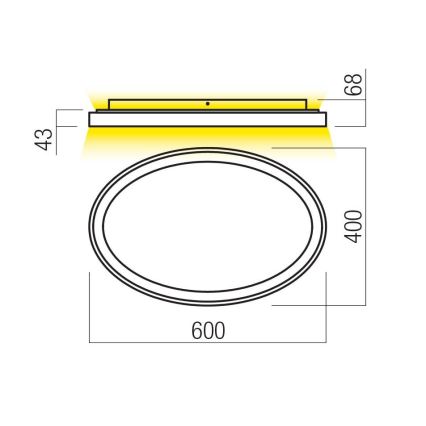 Redo 01-3806 - Dæmpbar LED-loftlampe NOBU LED/60W/230V 3000/4000K CRI 90 hvid