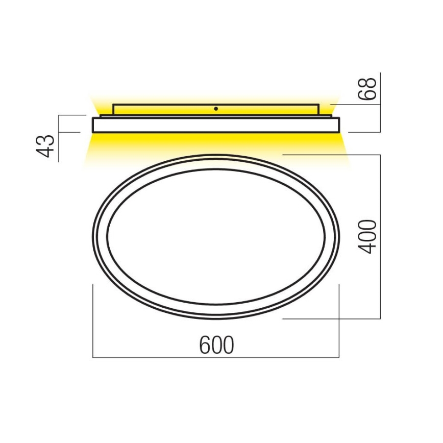 Redo 01-3806 - Dæmpbar LED-loftlampe NOBU LED/60W/230V 3000/4000K CRI 90 hvid