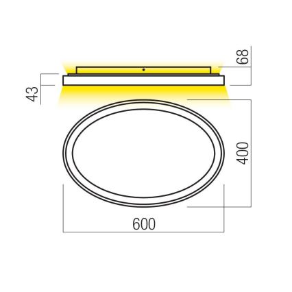Redo 01-3807 - Dæmpbar LED-loftlampe NOBU LED/60W/230V 3000/4000K CRI 90 guld