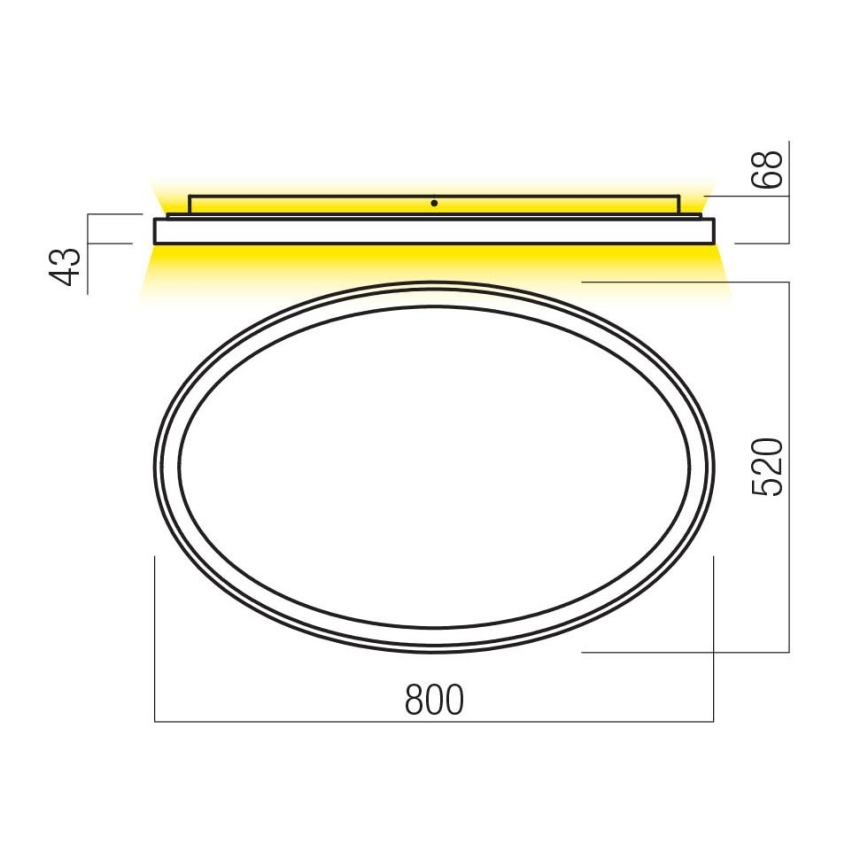 Redo 01-3809 - Dæmpbar LED-loftlampe NOBU LED/80W/230V 3000/4000K CRI 90 hvid