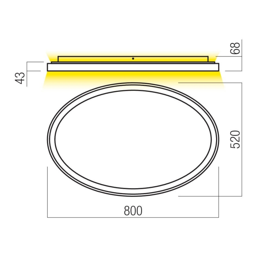 Redo 01-3810 - Dæmpbar LED-loftlampe NOBU LED/80W/230V 3000/4000K CRI 90 guld