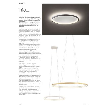 Redo 01-3811 - Dæmpbar LED-loftlampe NOBU LED/80W/230V 3000/4000K CRI 90 sort