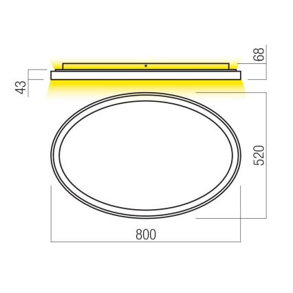 Redo 01-3811 - Dæmpbar LED-loftlampe NOBU LED/80W/230V 3000/4000K CRI 90 sort