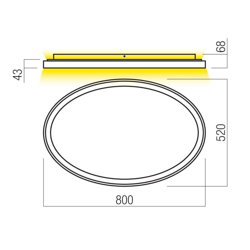 Redo 01-3811 - Dæmpbar LED-loftlampe NOBU LED/80W/230V 3000/4000K CRI 90 sort