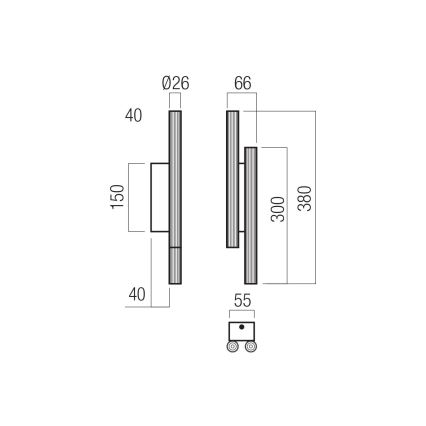Redo 01-3851 - LED væglampe NIKOS 4xLED/4W/230V CRI 90 guld