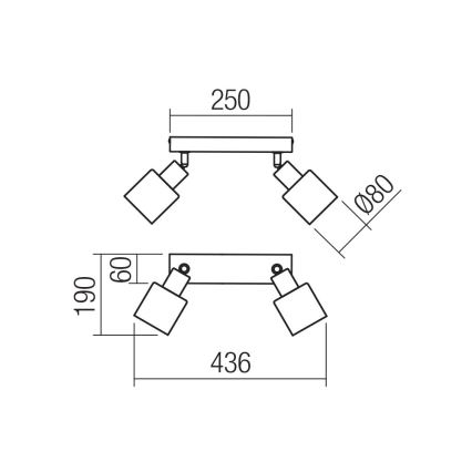Redo 01-3985 - Spotlampe ROTIS 2xE14/15W/230V