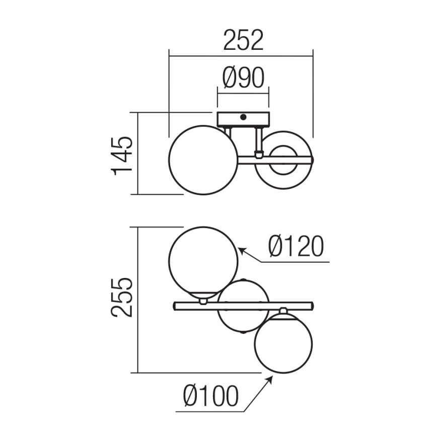 Redo 01-3987 - Loftlampe ASTRA 2xG9/8W/230V sort
