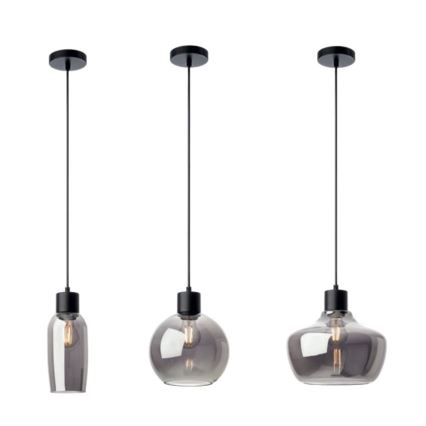 Redo 01-4044 - Pendel ATLANTIS 1xE27/42W/230V diameter 11 cm sort