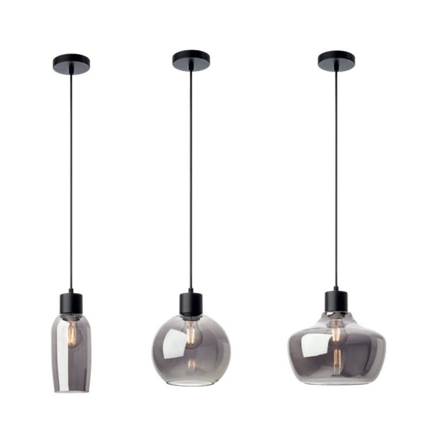 Redo 01-4044 - Pendel ATLANTIS 1xE27/42W/230V diameter 11 cm sort