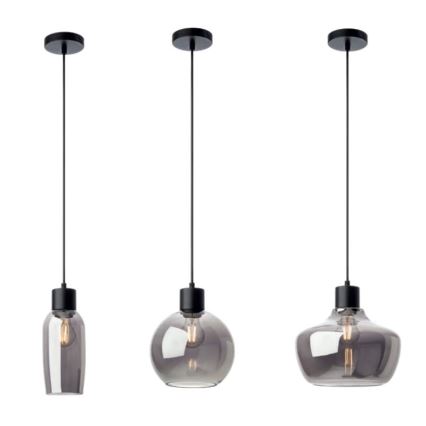Redo 01-4045 - Pendel ATLANTIS 1xE27/42W/230V diameter 20 cm sort