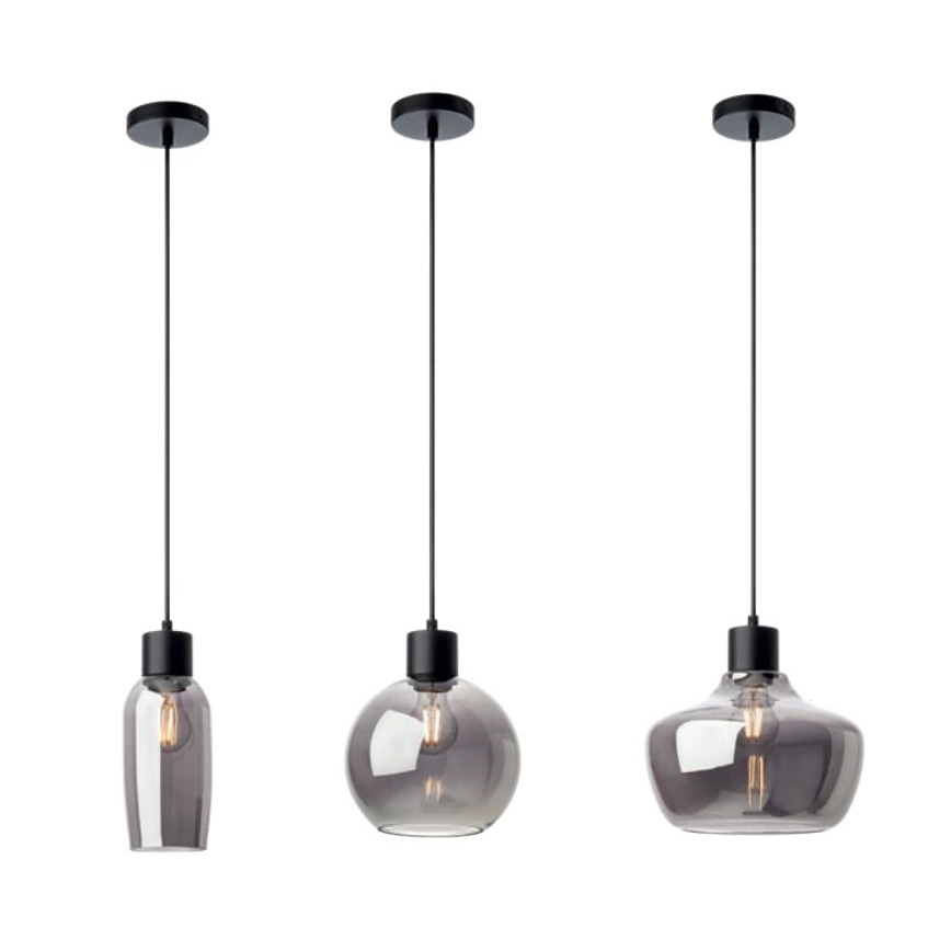 Redo 01-4045 - Pendel ATLANTIS 1xE27/42W/230V diameter 20 cm sort