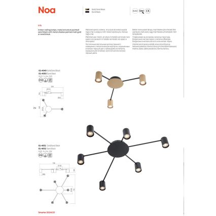 Redo 01-4049 - Spotlampe NOA 3xGU10/10W/230V guldfarvet